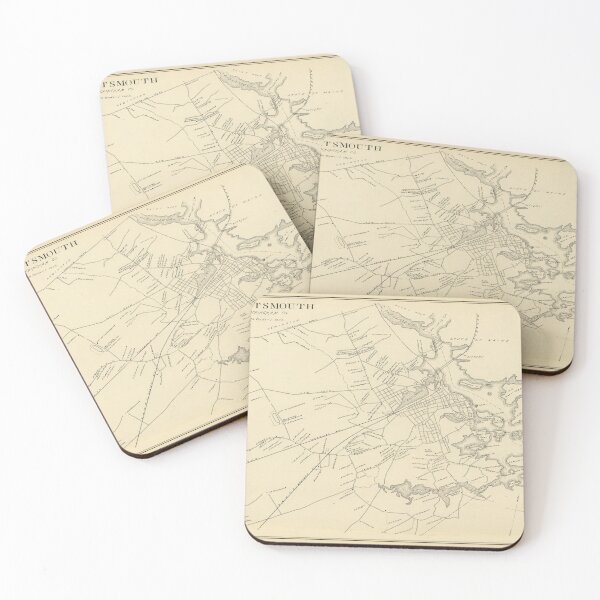Item preview, Old Portsmouth NH Map (1892) Vintage New Hampshire Coastal City Atlas designed and sold by BravuraMedia.