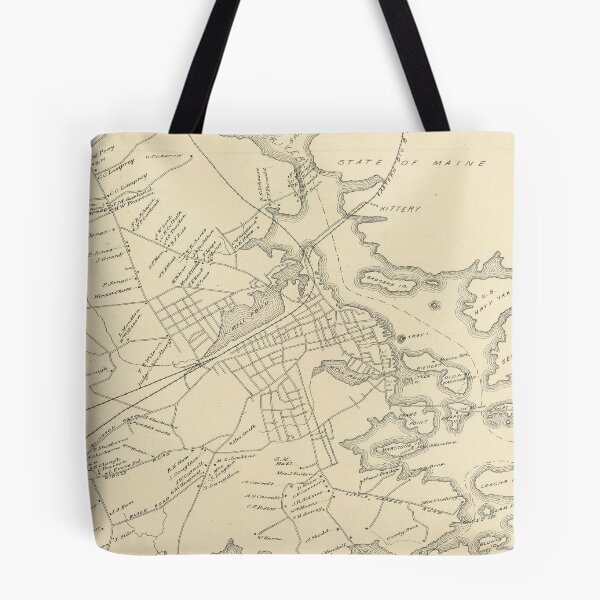 Item preview, Old Portsmouth NH Map (1892) Vintage New Hampshire Coastal City Atlas designed and sold by BravuraMedia.