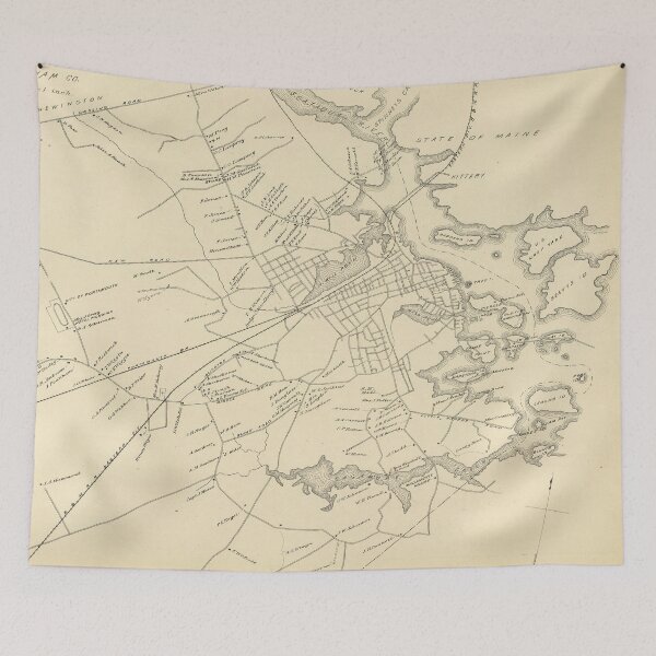 Item preview, Old Portsmouth NH Map (1892) Vintage New Hampshire Coastal City Atlas designed and sold by BravuraMedia.
