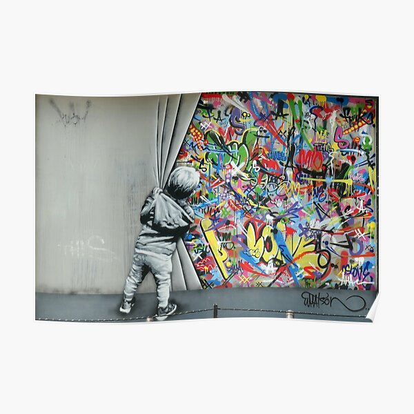 Pop Street Art Graffiti Thinking Bear Canvas Painting Trend