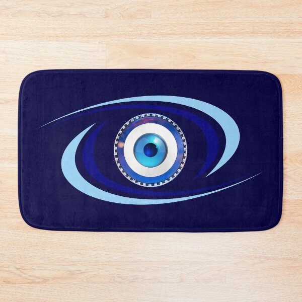 Item preview, Mati Evil Eye Light Blue Greek Keys designed and sold by Yiorgos Designs.