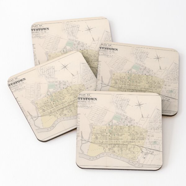 Item preview, Old Pottstown PA Map (1871) Vintage Pennsylvania Borough & Street Atlas designed and sold by BravuraMedia.