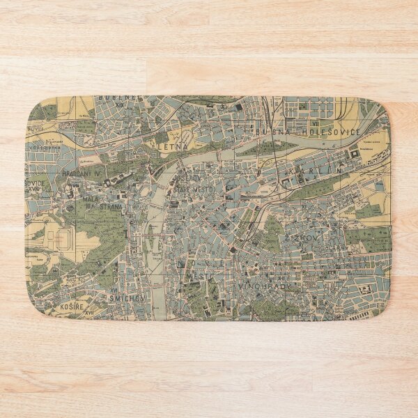 Item preview, Old Prague Map (1925) Vintage Czech Republic Capital City & Street Atlas designed and sold by BravuraMedia.