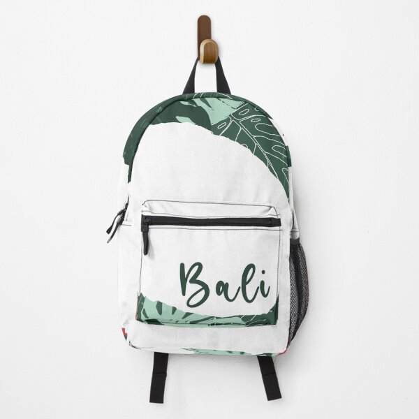Item preview, Bali map with monstera leaves pattern. designed and sold by traveltheory.