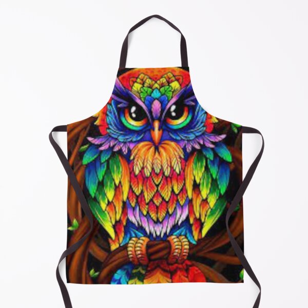 Item preview, bright multicolored owl sits on a branch designed and sold by filon19931.