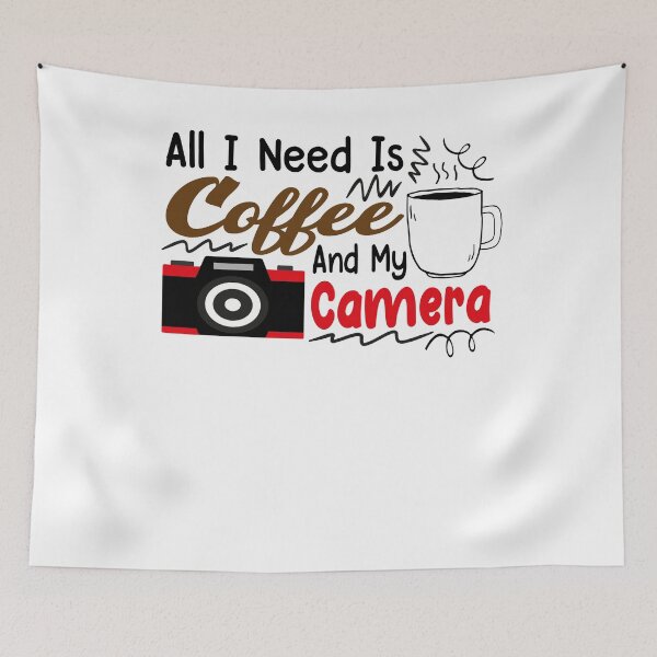 Item preview, All I Need is Coffee and My Camera funny design gift for photographers who love coffee designed and sold by PODI-Art.