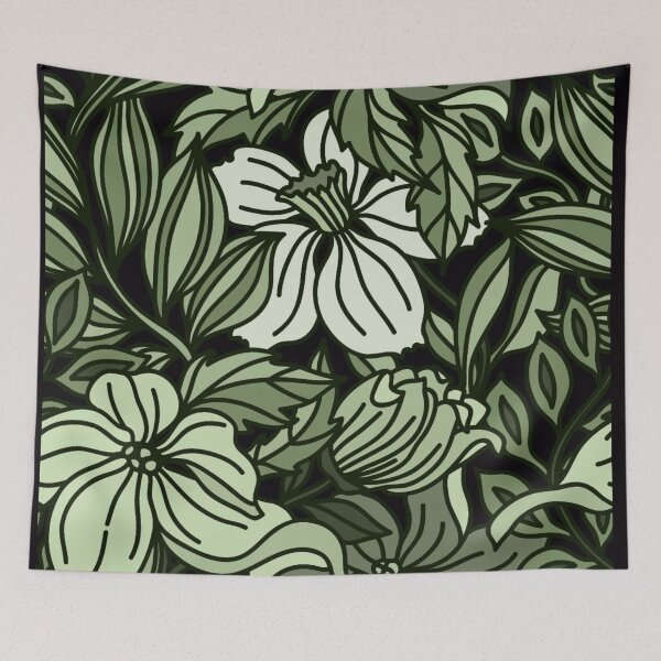 Item preview, Big Flowers | Green  designed and sold by mareabello.