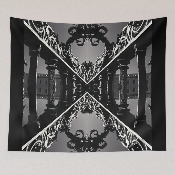 Item preview, Black and White Ornamental Baroque Architecture Gate Pattern in Augsburg, Germany designed and sold by LaceySkies.