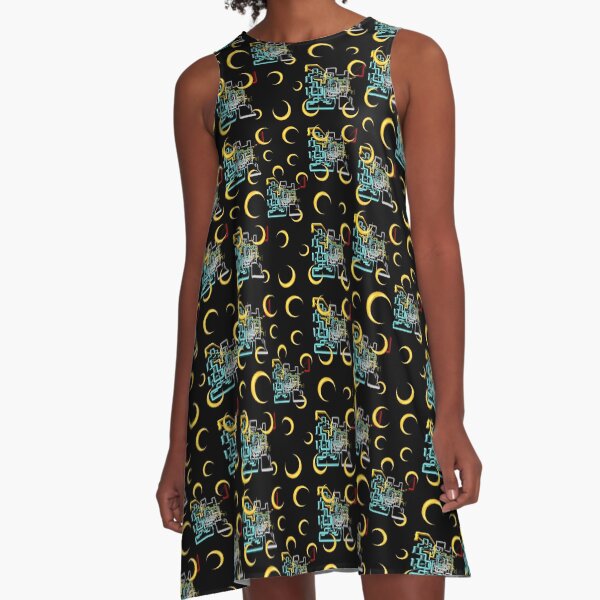 Dan Flashes pattern cool tim robinson A-Line Dress