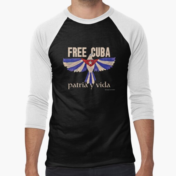 Free Cuba Baseball ¾ Sleeve T-Shirt