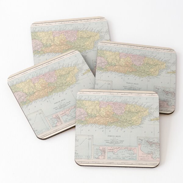 Item preview, Old Puerto Rico Map (1912) Vintage Island of Enchantment Atlas designed and sold by BravuraMedia.