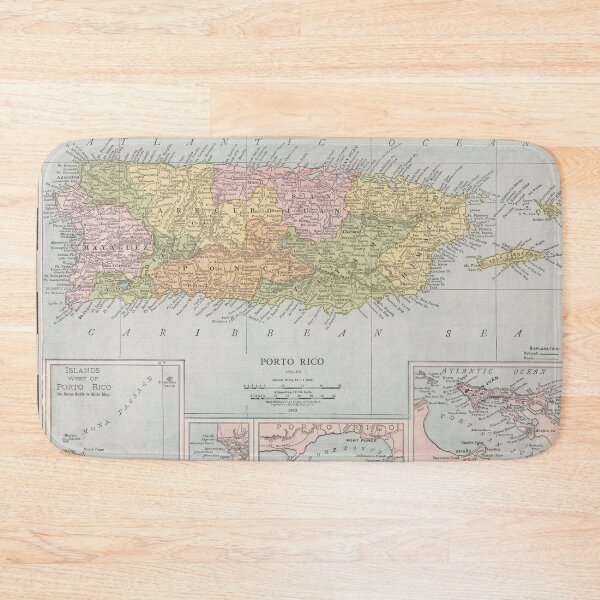 Item preview, Old Puerto Rico Map (1912) Vintage Island of Enchantment Atlas designed and sold by BravuraMedia.