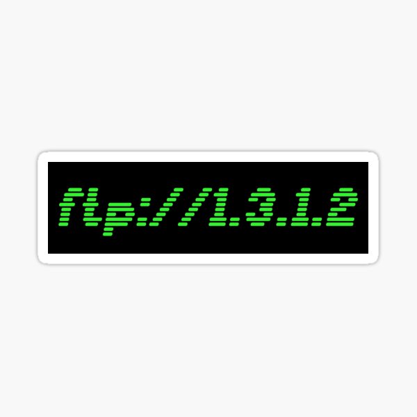 Aperçu de l'œuvre ftp://1.3.1.2 (autocollant de terminal CRT) créée et vendue par Daniel Cross.