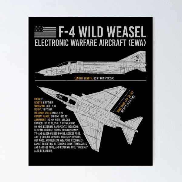 Item preview, F-4 Phantom Wild Weasel Avión de EE. UU. Plano de avión de la USAF designed and sold by DigitalBadger.