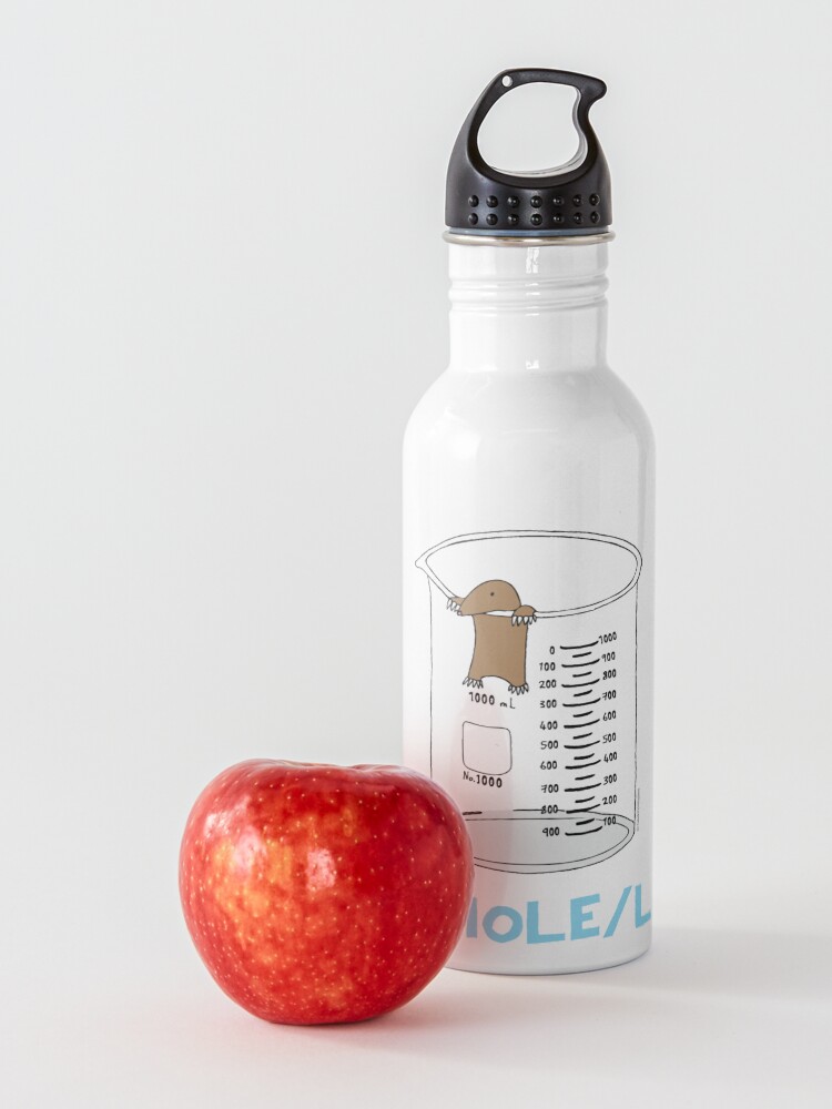Alternate view of Chemistry 1 Mole per Litre for Mole or Avogadro's Day Water Bottle
