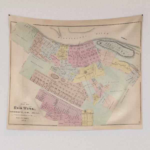 Item preview, Old Red Wing MN Map (1874) Vintage Minnesota City & Street Atlas designed and sold by BravuraMedia.