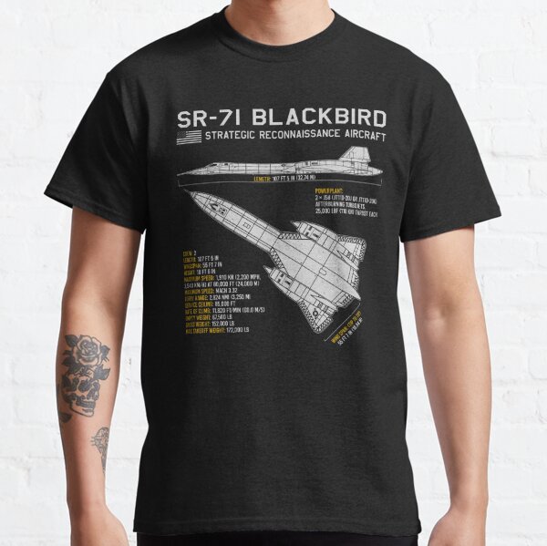 SR-71 Blackbird US Aircraft Plane USAF Airplane Blueprint Military jet Classic T-Shirt