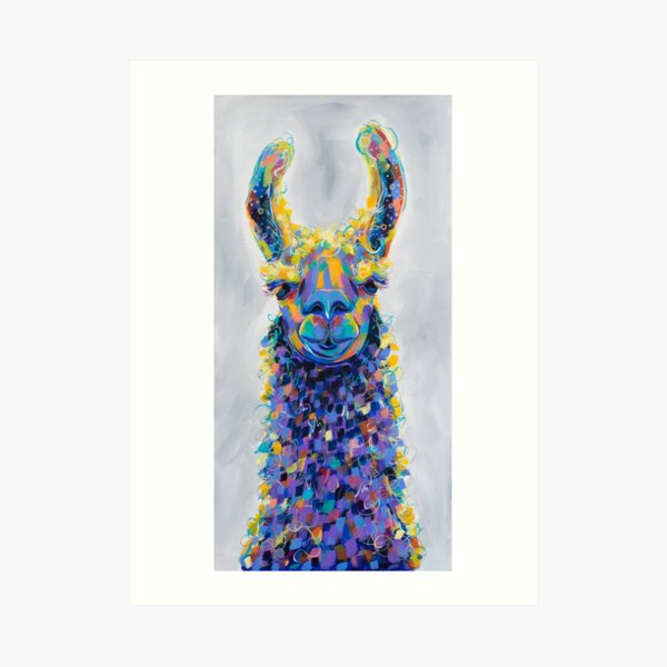 Chauncey - Colorful Llama Painting Art Print