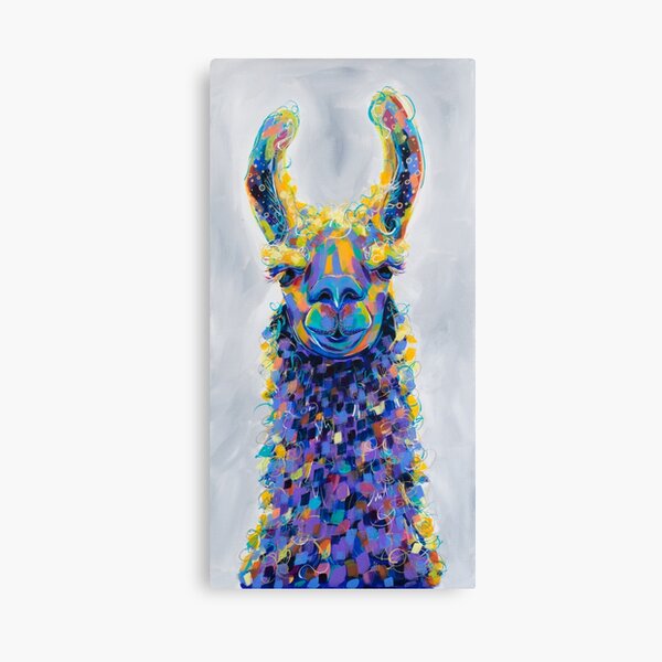 Chauncey - Colorful Llama Painting Canvas Print