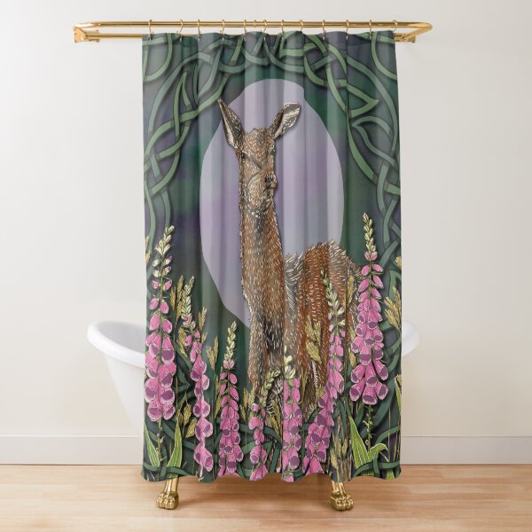 Celtic Deer Shower Curtain