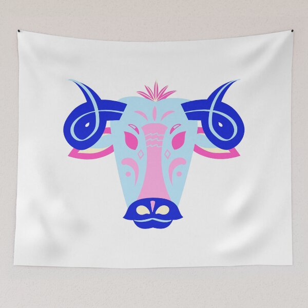 Item preview, Detailed Colorful Year of The Ox Blue Bull Head designed and sold by MIDDLX.