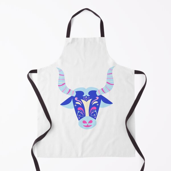 Item preview, Detailed Colorful Year of The Ox Blue Curly-Horned Bull Head designed and sold by MIDDLX.