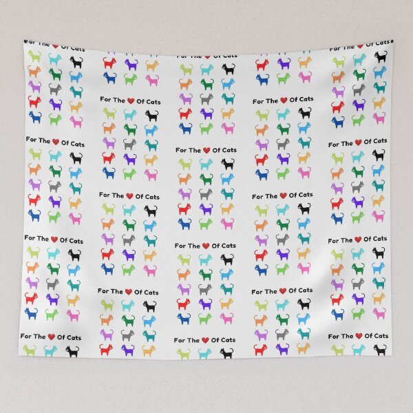 Item preview, For The Love Of Cats - Colorful Print - White Background designed and sold by OceansSupply.