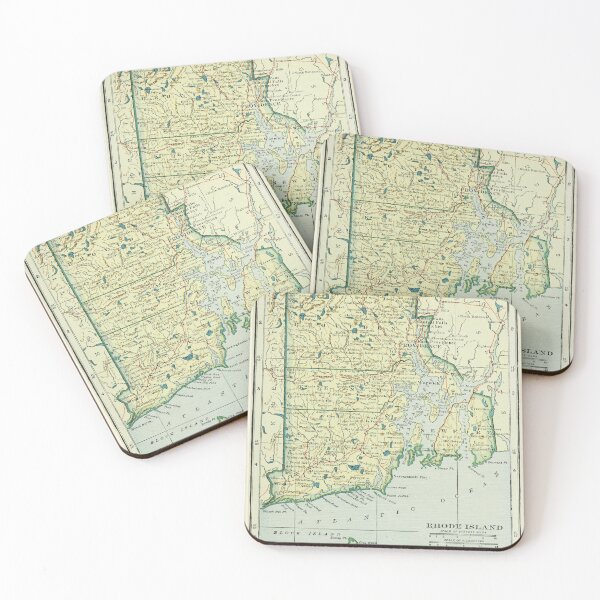 Item preview, Old Rhode Island Map (1921) Vintage The Ocean State Atlas designed and sold by BravuraMedia.