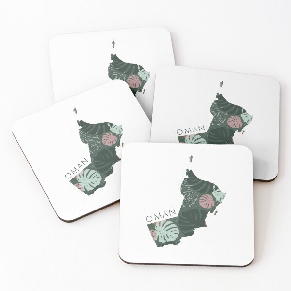 Item preview, Oman map with Monstera designed and sold by traveltheory.