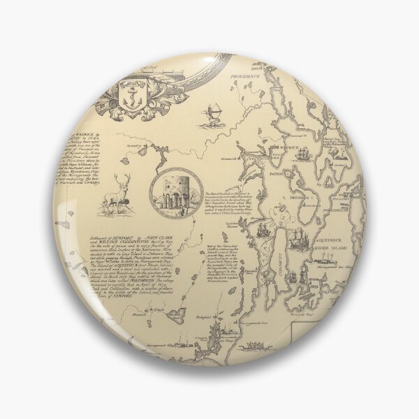 Item preview, Old Rhode Island Pictorial Map (1925) Vintage Ocean State Illustrative Atlas designed and sold by BravuraMedia.