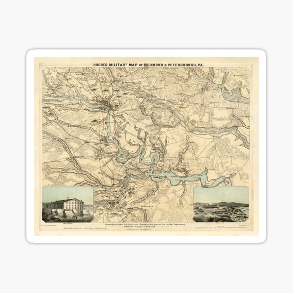 Item preview, Old Richmond to Petersburg VA Civil War Map (1864) Vintage Historic Battlefields of Virginia Atlas designed and sold by BravuraMedia.