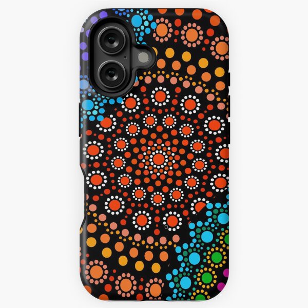 Vista previa del artículo con la obra «Arte aborigen aborigen australiano aborigen aborigen bandera autóctono Bigambul puntos círculo día regalo para madre dotart hermana pintura mamá colores», diseñado y vendido por MeryemSpace.