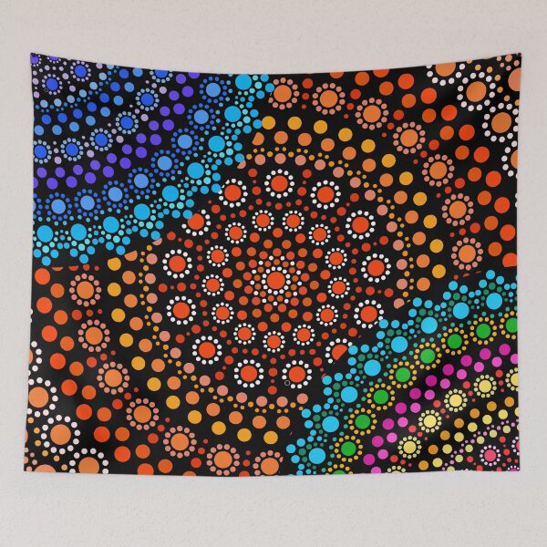Item preview, Aboriginal Art Aborigine Australian Indigenous aboriginal Flag autochthon Bigambul Points Circle Day Gift For Mother dotart Sister Painting Mom Colors designed and sold by MeryemSpace.