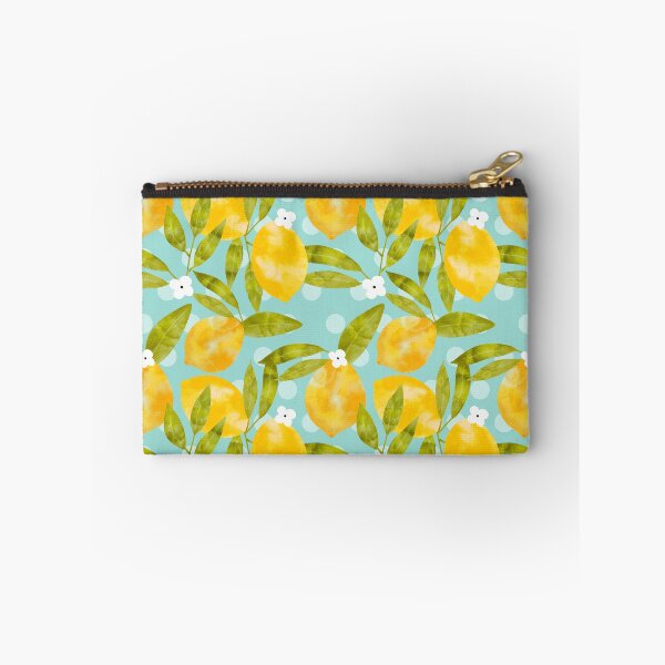 Item preview, Blue Watercolor Lemon Fruit Polka dots designed and sold by MutchiDesign.