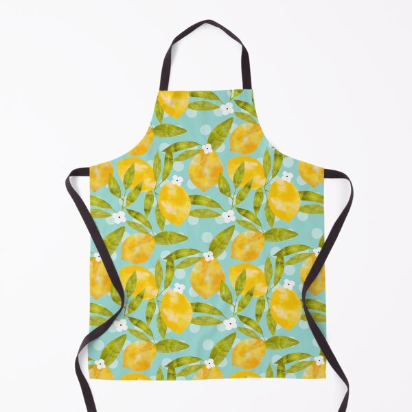 Item preview, Blue Watercolor Lemon Fruit Polka dots designed and sold by MutchiDesign.