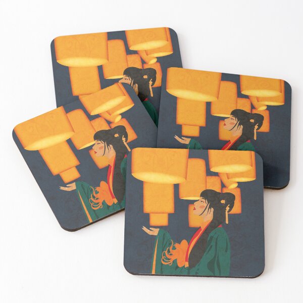Item preview, Phuong - illustration Vietnamese woman with lanterns designed and sold by odhara.