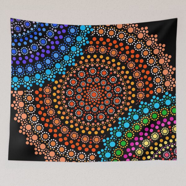 Item preview, Aboriginal Art Aborigine Australian Indigenous aboriginal Flag autochthon Bigambul Points Circle Colors Day Gift For Mother dotart Sister Painting Mom Mosaic designed and sold by MeryemSpace.