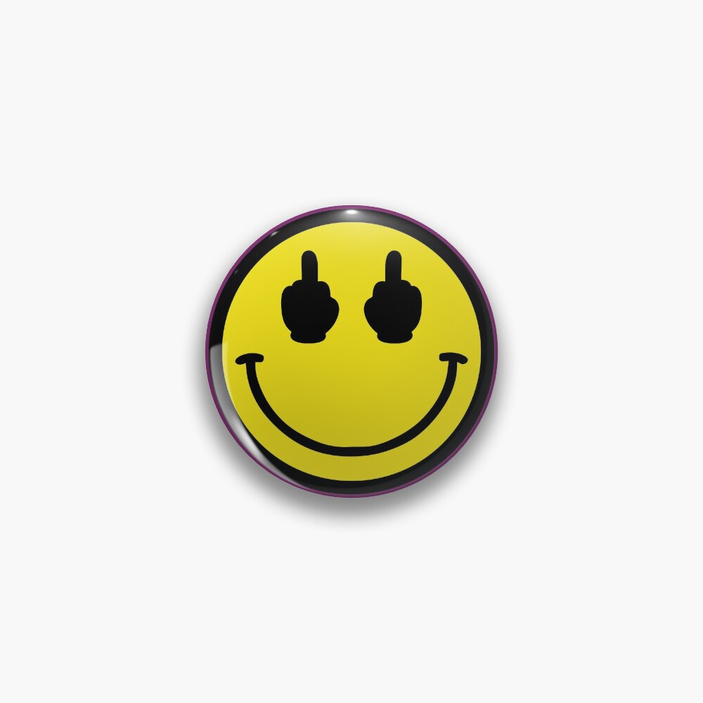 Middle Finger Smiley Face Pin For Sale By Dali94 Redbubble