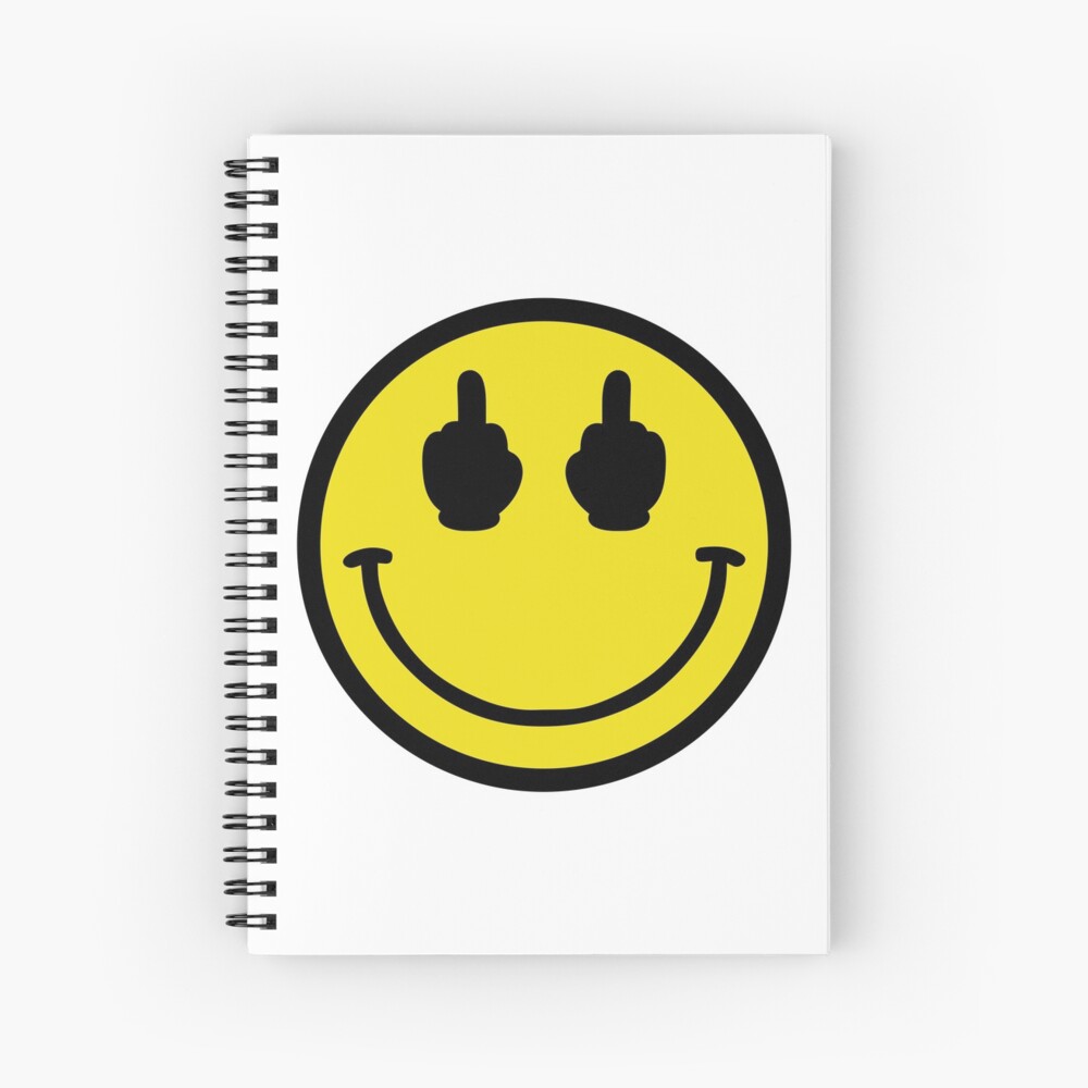 Middle Finger Smiley Face Spiral Notebook For Sale By Dali94 Redbubble