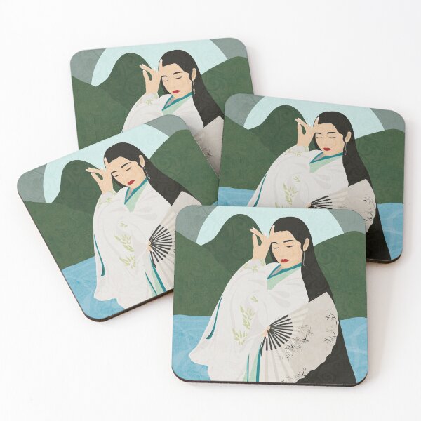 Item preview, Jiang Li - Chinese Woman, River and Hills Illustration designed and sold by odhara.