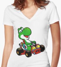 Yoshi karting Women's Fitted V-Neck T-Shirt