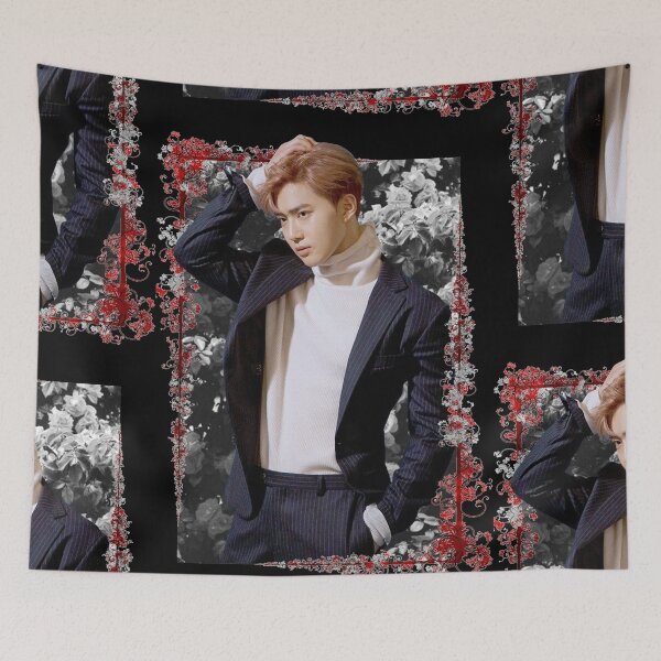 Item preview, Kim Junmyeon EXO Suho Korean Kpop Floral Design designed and sold by Piosenka Art.