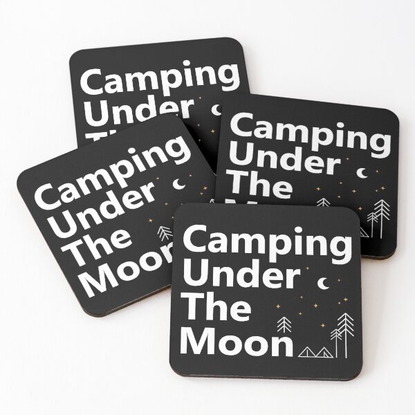 Item preview, Camping under the moon in summer - White Text base Design designed and sold by Babadollcraft.