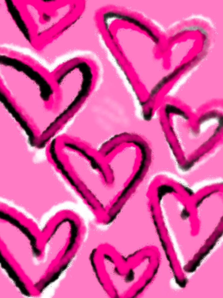 Pink spray paint hearts Sticker for Sale by claudiaizabella