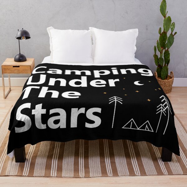 Item preview, Camping under the Stars in summer - White Text base Design designed and sold by Babadollcraft.