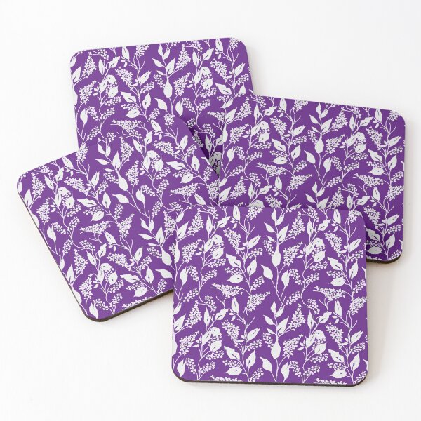 Item preview, Seamless Pattern with small flowers in liberty style in outline on purple  background , Seamless pattern with line art of wild flowers designed and sold by Patcha555.
