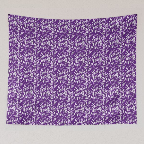 Item preview, Seamless Pattern with small flowers in liberty style in outline on purple  background , Seamless pattern with line art of wild flowers designed and sold by Patcha555.