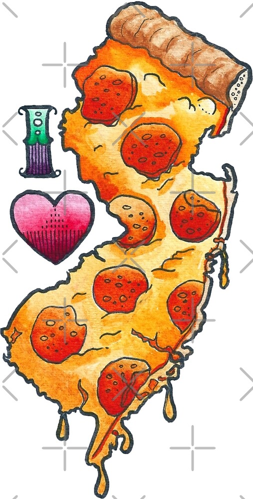 "I Love New Jersey Pizza" by brutalsquidart Redbubble
