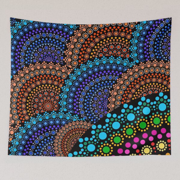 Item preview, Aboriginal Art Aborigine Australian Indigenous aboriginal Flag autochthon Bigambul Points Circle Colors Day Gift For Mother dotart Sister Painting Mom Mosaic designed and sold by MeryemSpace.
