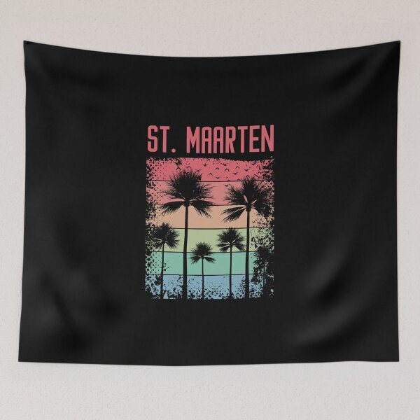 Item preview, St. Maarten retro rainbow  | Sint Maarten | Saint Martin | Vacation, holiday trip, Travel designed and sold by Violet Treasures.